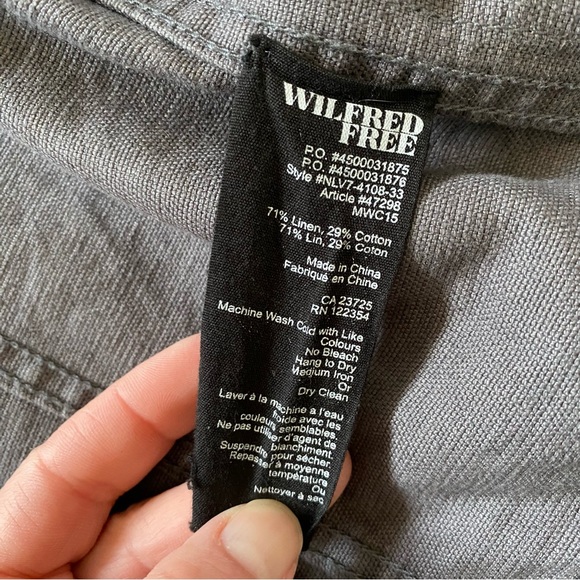 Aritzia Wilfred GREY Rayder Linen Moto Jacket Size Small - Picture 10 of 13